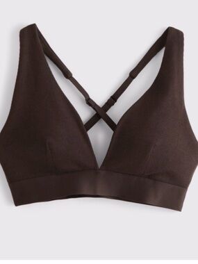 Abercrombie & Fitch YPB restore rib triangle bra brown size M
